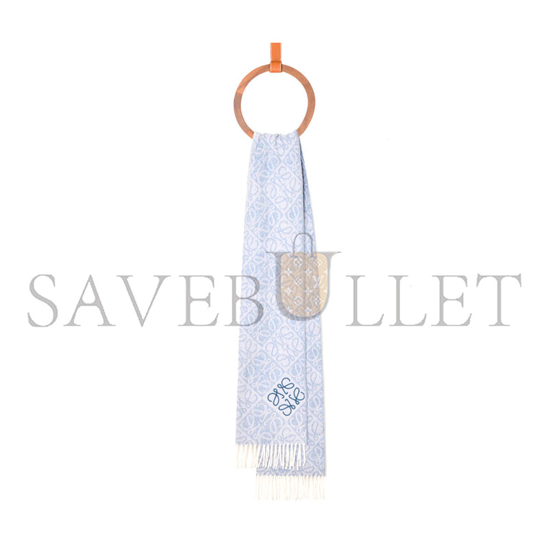 LOEWE ANAGRAM SCARF IN WOOL AND CASHMERE F811SS1X01 01 (180*38cm)